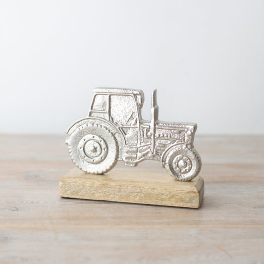 Tractor on Wood Base Decoration – 15cm – Rustic Farmhouse Style – Colourful Wooden Tractor Ornament – Perfect for Kids’ Rooms, Gifts, or Country-Themed Decor