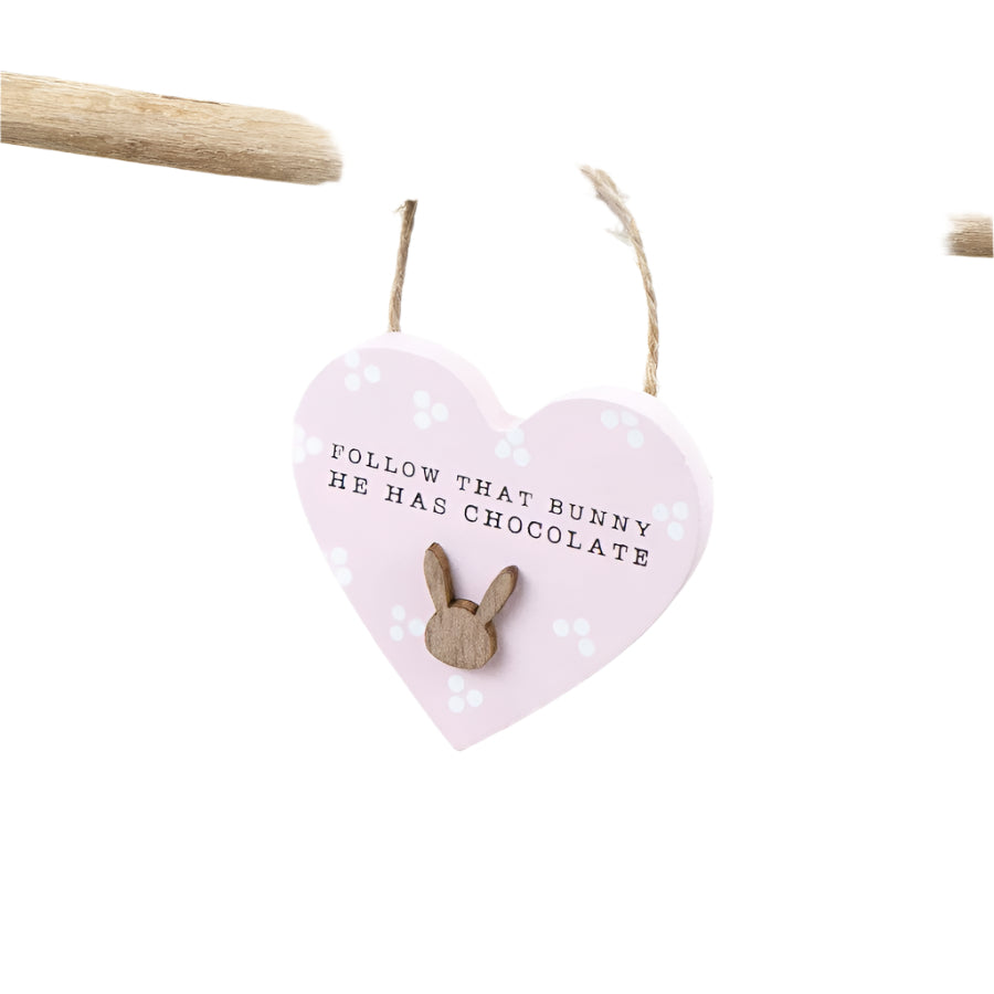 Pink Heart Bunny Dangler 6cm – Adorable Easter Decoration with Soft Pastel Tones – Cute Hanging Ornament for Nurseries, Children’s Rooms, or Seasonal Displays