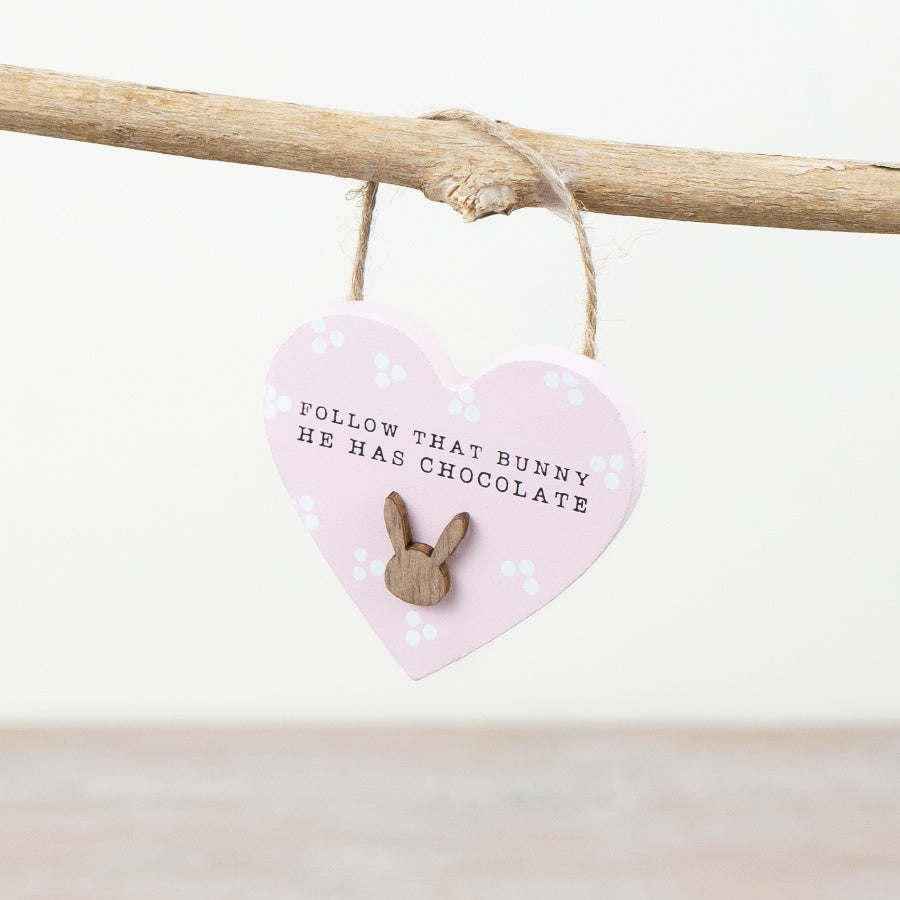 Pink Heart Bunny Dangler 6cm – Adorable Easter Decoration with Soft Pastel Tones – Cute Hanging Ornament for Nurseries, Children’s Rooms, or Seasonal Displays