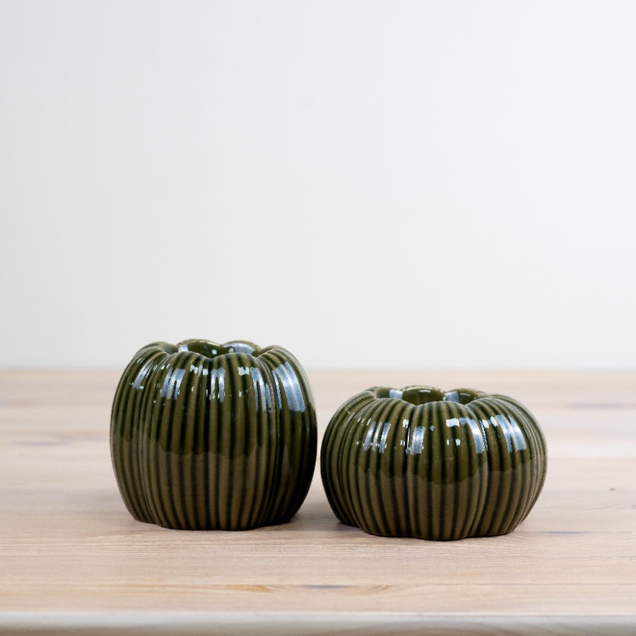 Green Candle Holder, 8.8cm