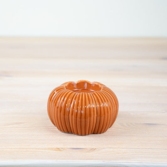 Orange Pumpkin Candle Holder, 9.3cm