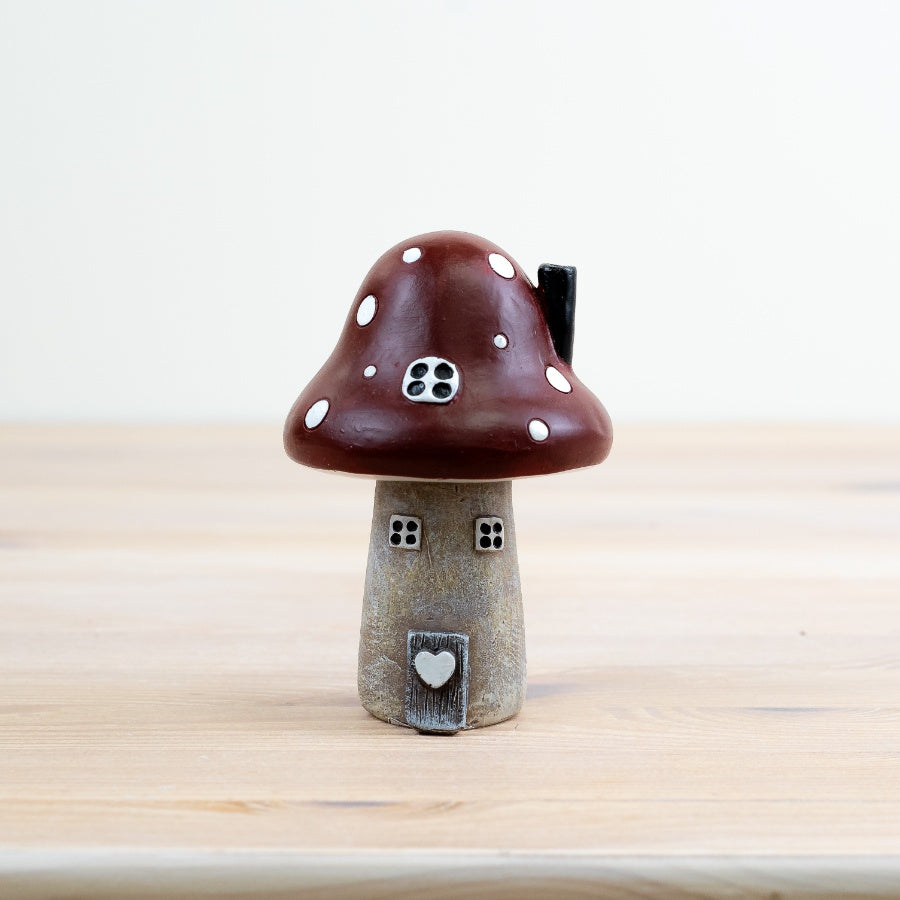 Red Mushroom House Ornament 10cm Whimsical Fairy Garden Decor with Magical Charm