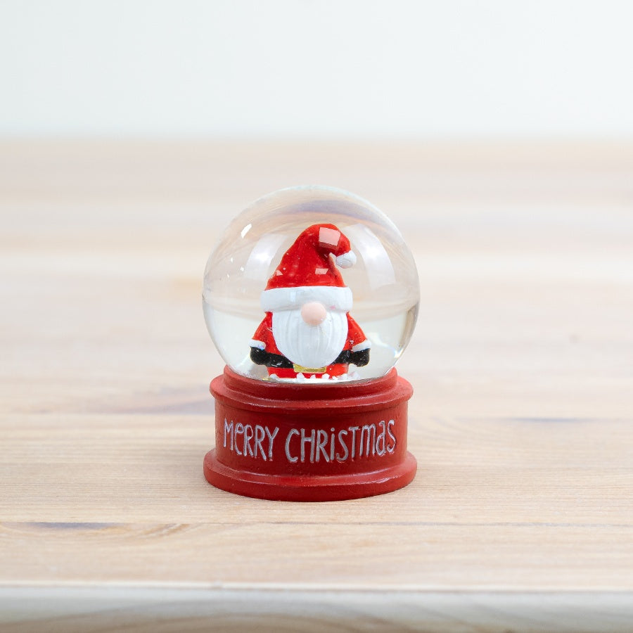 Santa Snow Globe – 6cm Mini Christmas Ornament with "Merry Christmas" Message