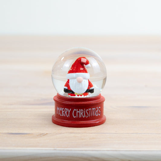 Santa Snow Globe – 6cm Mini Christmas Ornament with "Merry Christmas" Message