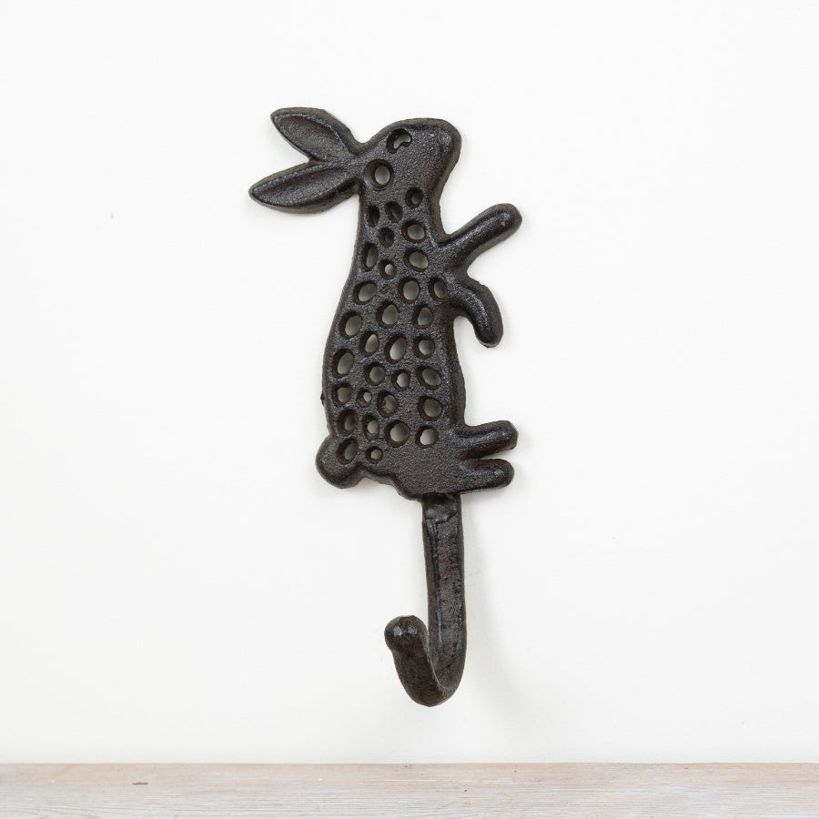 Rabbit Hook 16.5cm Cast Iron Cute Animal Wall Hook Rustic Home Decor