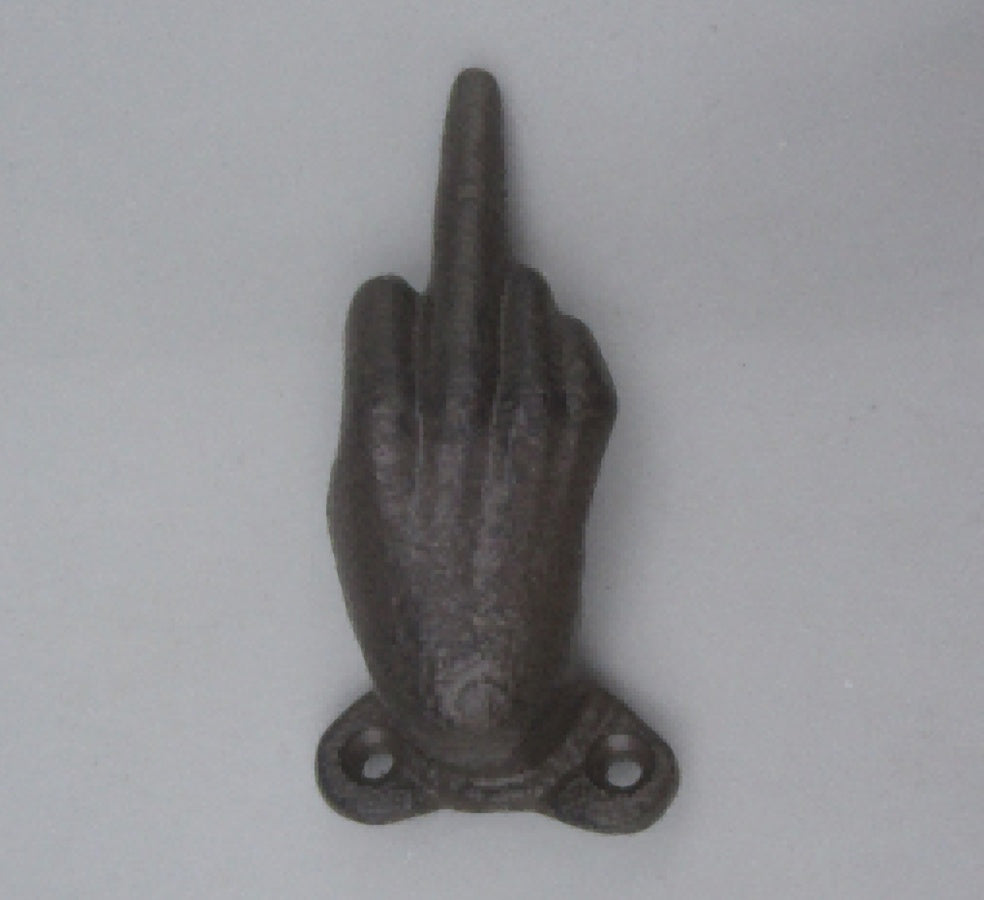 Cast Iron Middle Finger Hook 10cm Unique Bold Wall Hook Rustic Decor