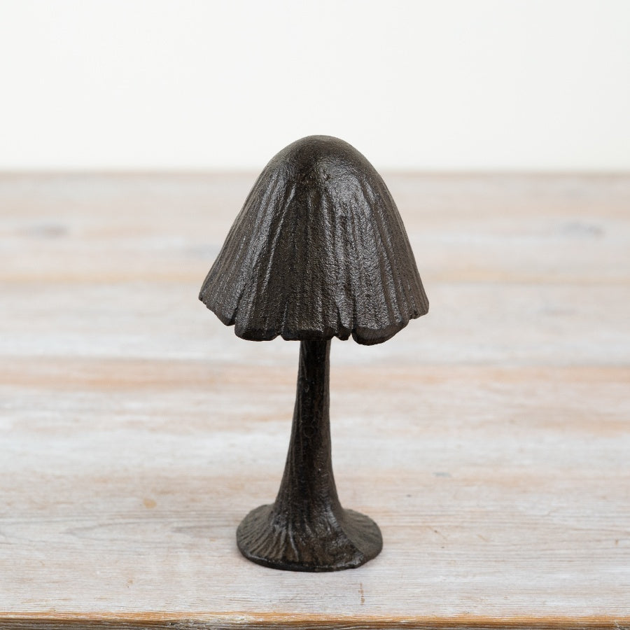 Cast Iron Mushroom 9cm – Small Rustic Ornament for Garden or Indoor Decor, Woodland Home Accent, Durable Vintage-Style Sculpture for Shelf or Patio
