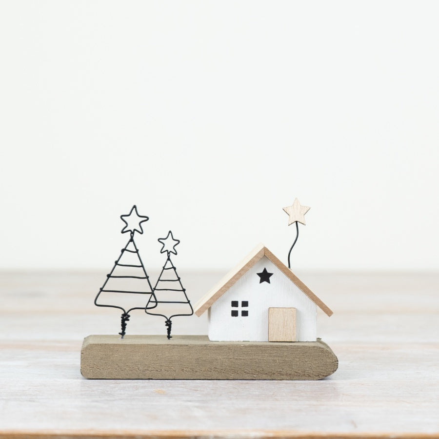 Wooden House Deco, 12cm