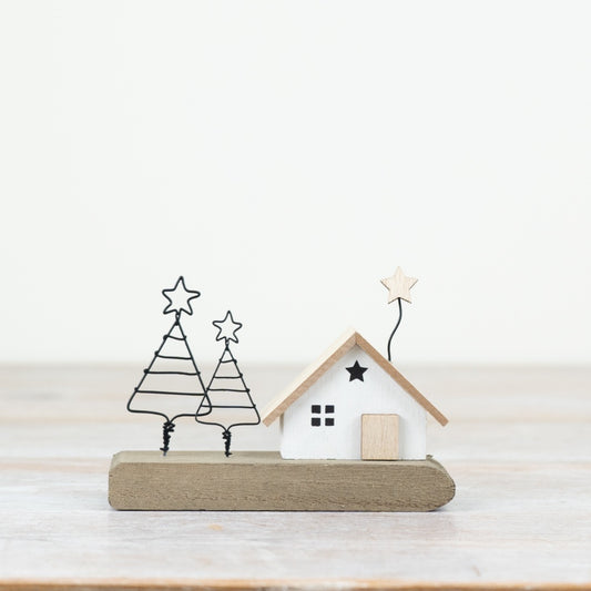 Wooden House Deco, 12cm