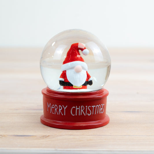 Merry Christmas Snow Globe – 9cm Festive Santa Ornament with Snow, Holiday Decoration