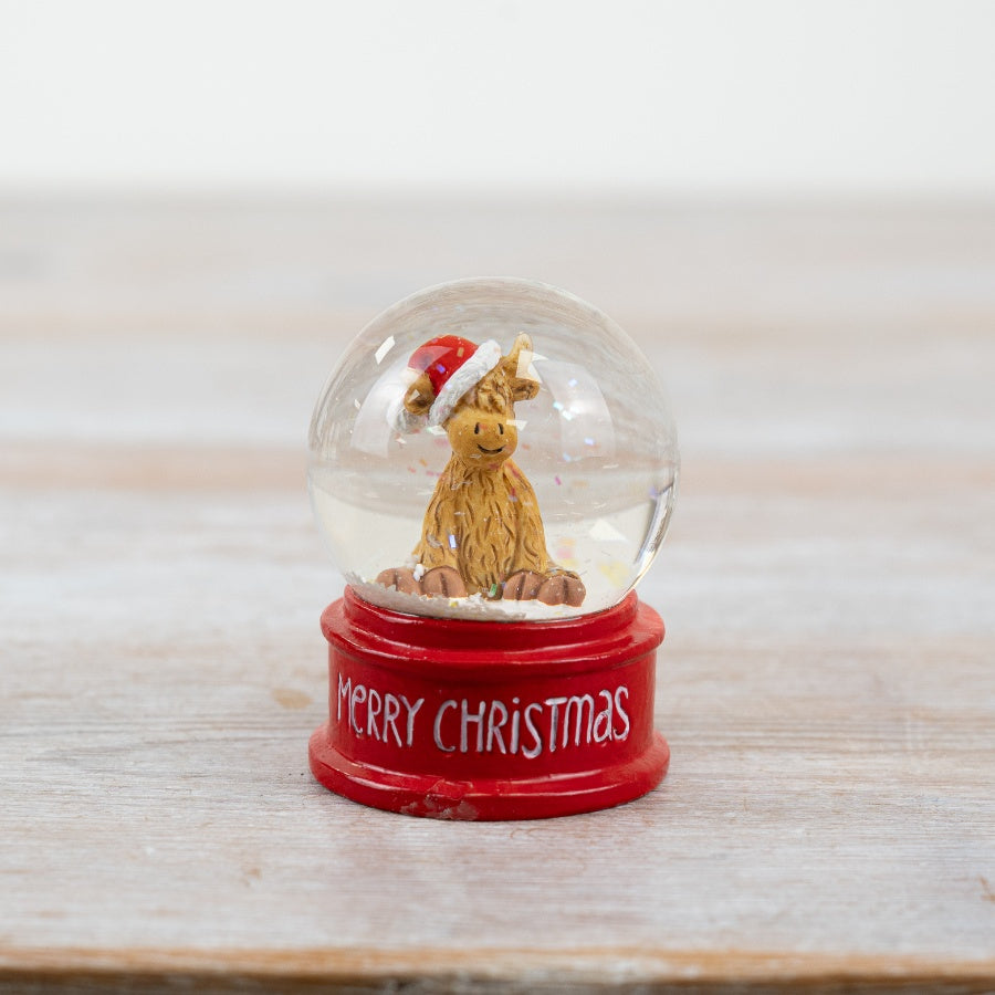 Cow Xmas Water Globe, 6cm