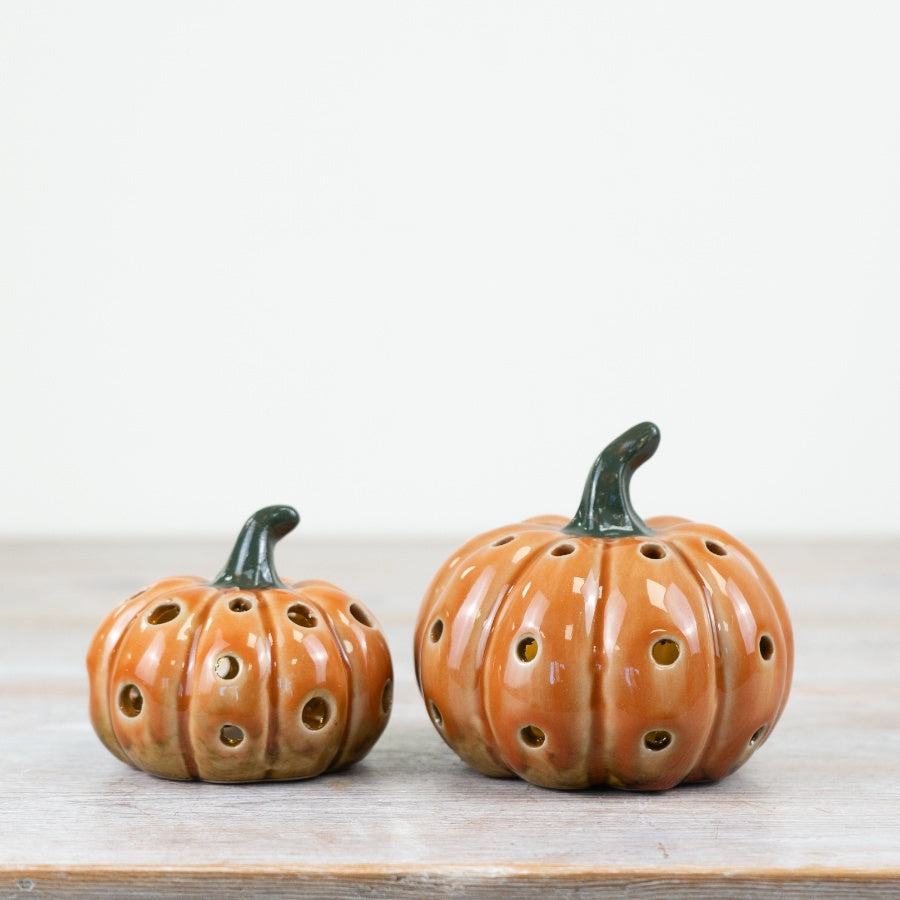 LED Pumpkin Ornament – 8cm Glowing Halloween Decoration, Spooky LED Light Pumpkin