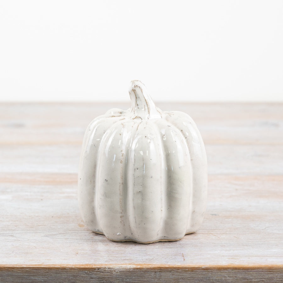 White Pumpkin Deco, 12.3cm