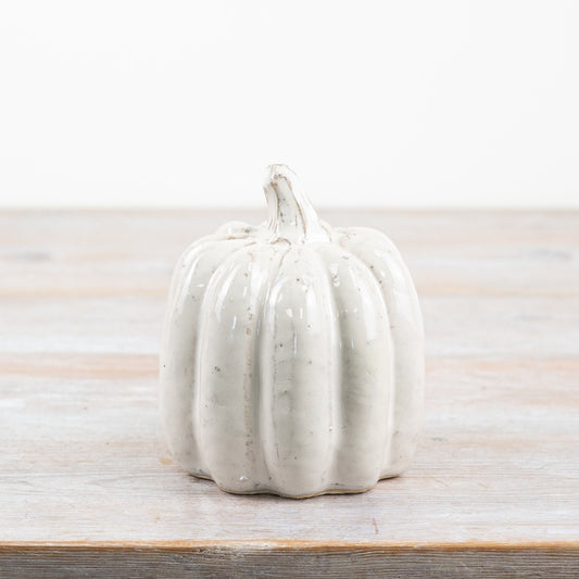 White Pumpkin Deco, 12.3cm