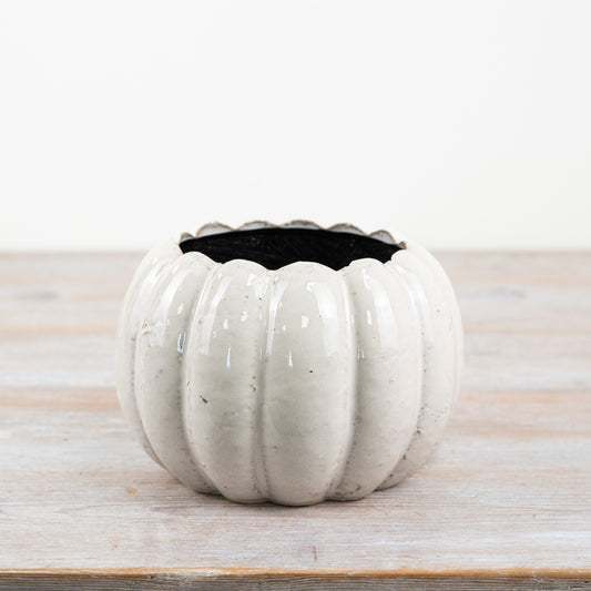 Ceramic Pumpkin Planter – 16cm Autumn Harvest Pot for Indoor Plants & Seasonal Décor