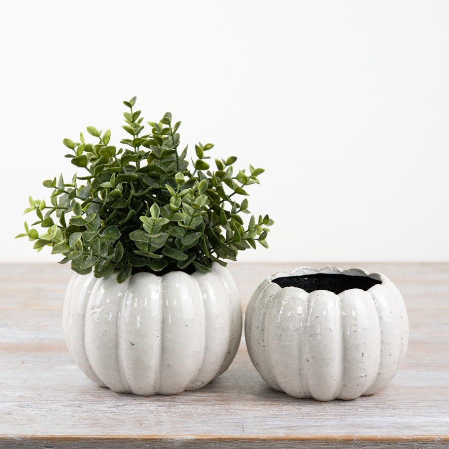 Ceramic Pumpkin Planter – 14cm Autumn Harvest Pot for Indoor Plants & Seasonal Décor
