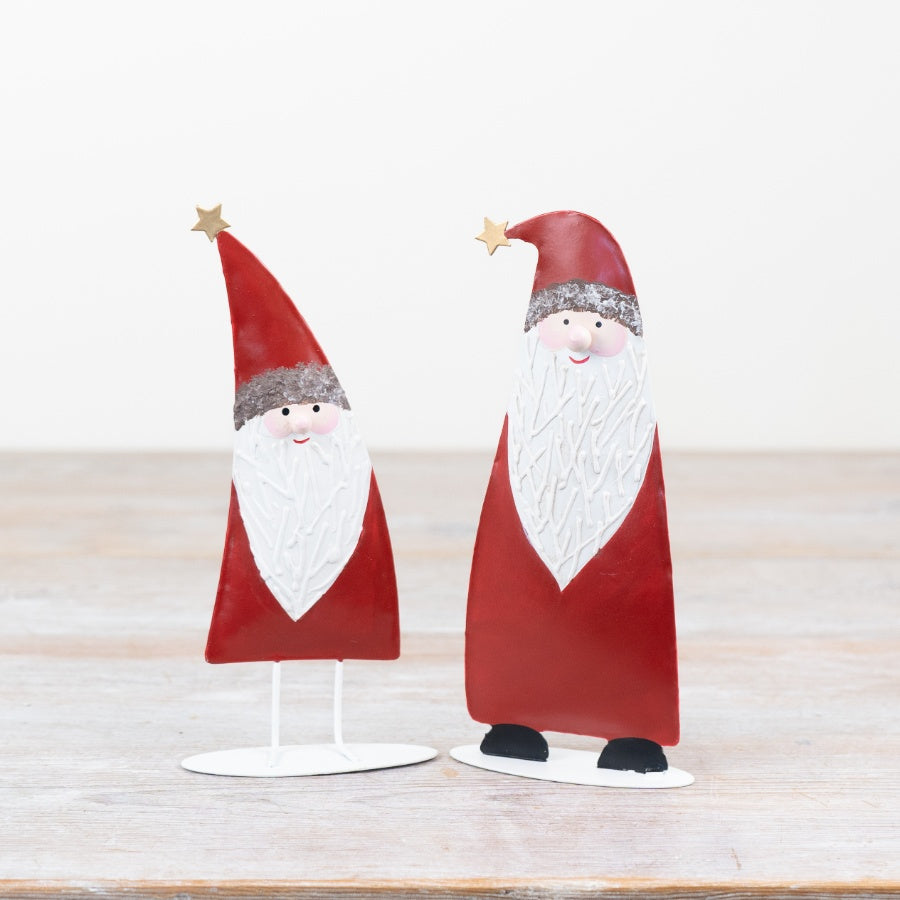 Standing Metal Santa Decoration 17.5cm