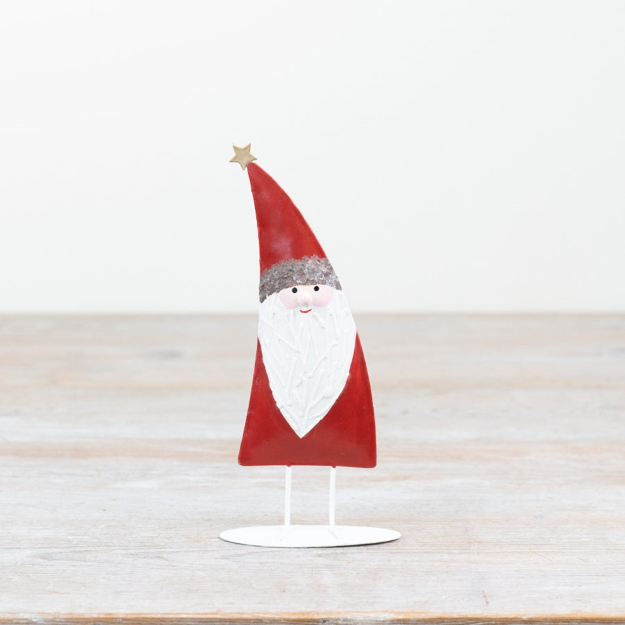 Standing Metal Santa Decoration 17.5cm