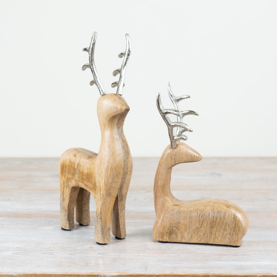 Wooden Reindeer Ornament 24cm