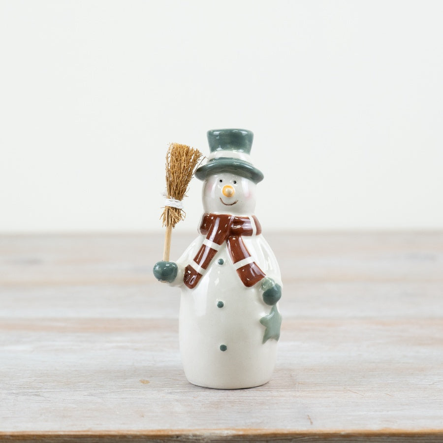 Small Snowman Ornament – 13cm Festive Christmas Decoration, Cute Winter Snowman Figurine