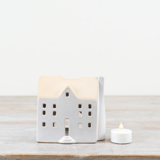 House T-light Holder white, 11.5cm 