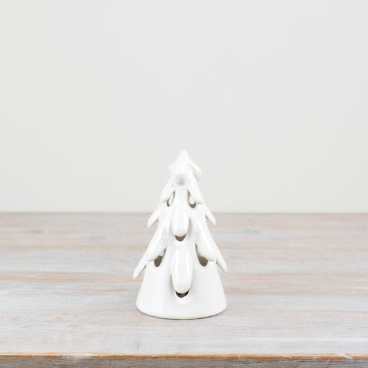 Light Up LED Christmas Tree in White, 16cm