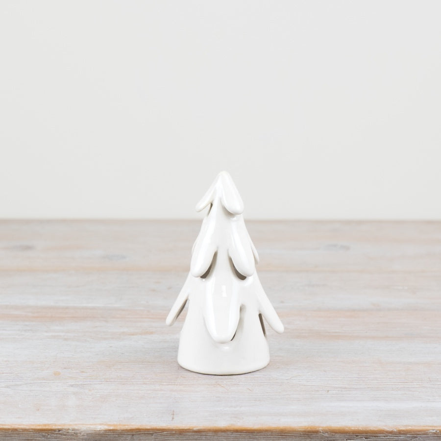 Glazed White Christmas Tree,  12.5cm