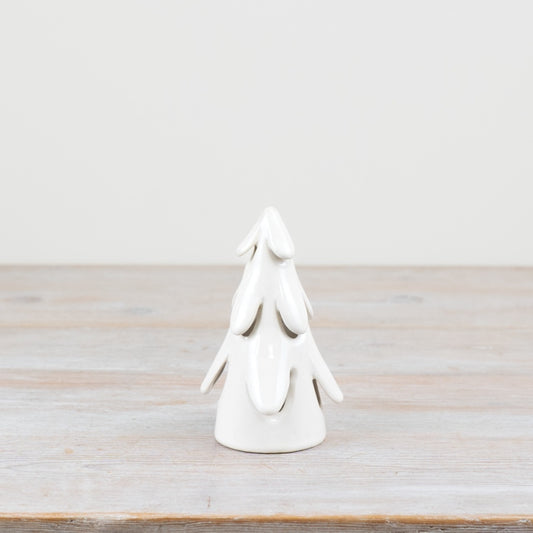 Glazed White Christmas Tree,  12.5cm