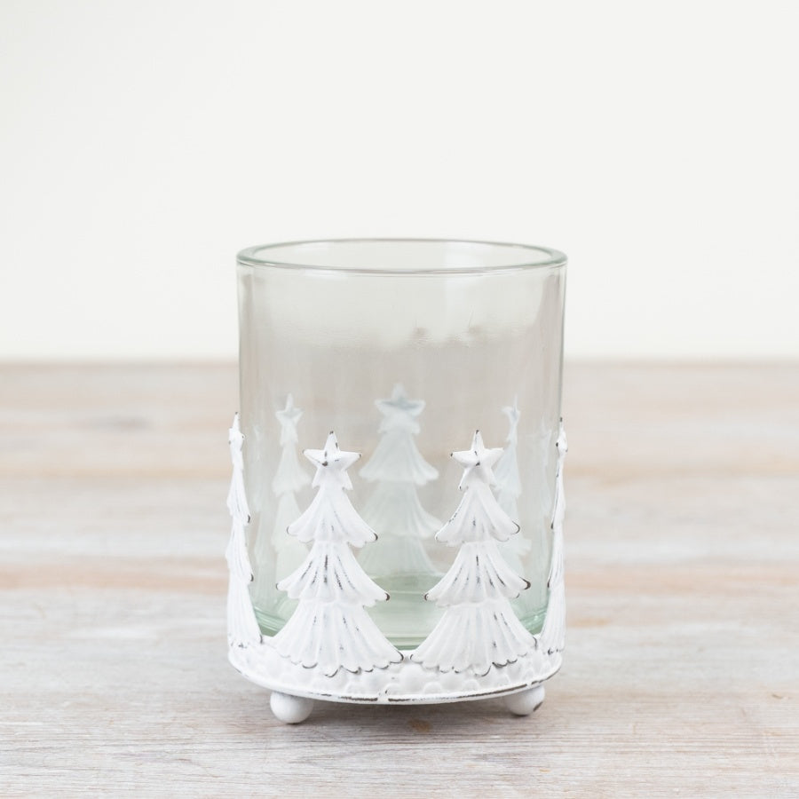 White Christmas Tree Candle Holder 8cm