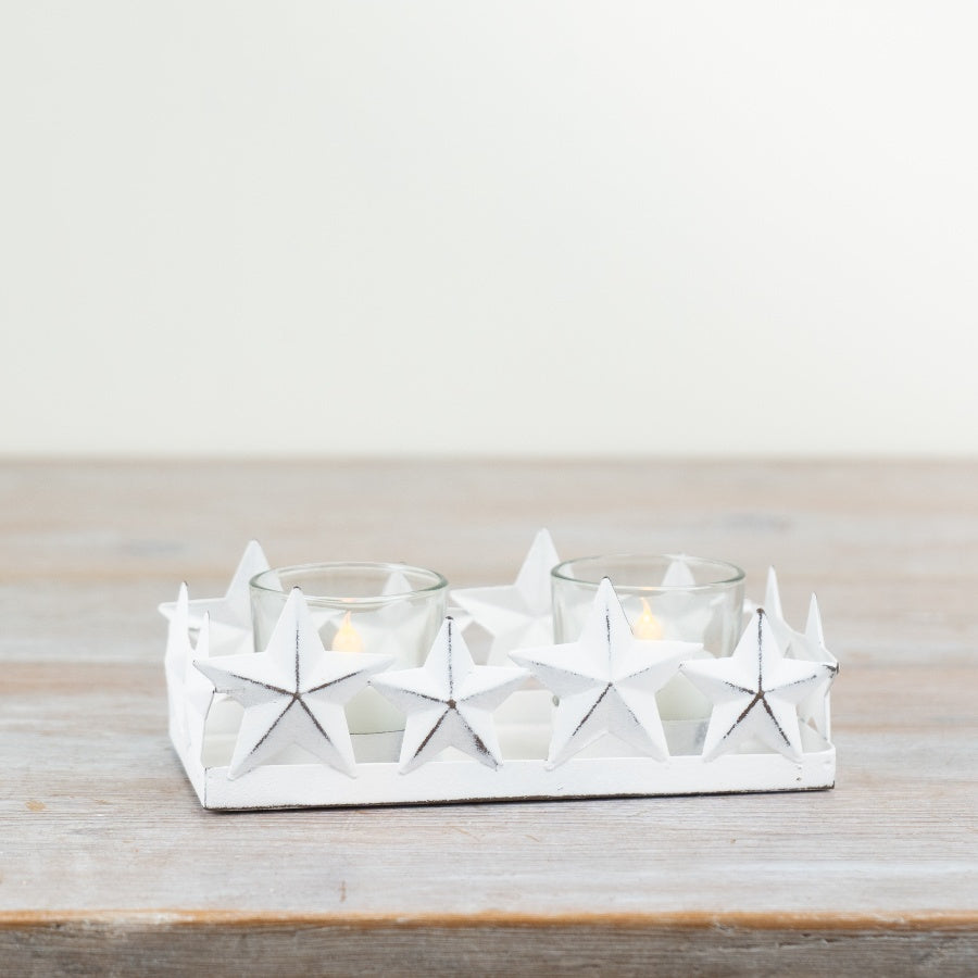 White Star Candle Holder Plate, 16.8cm