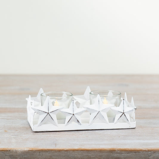 White Star Candle Holder Plate, 16.8cm
