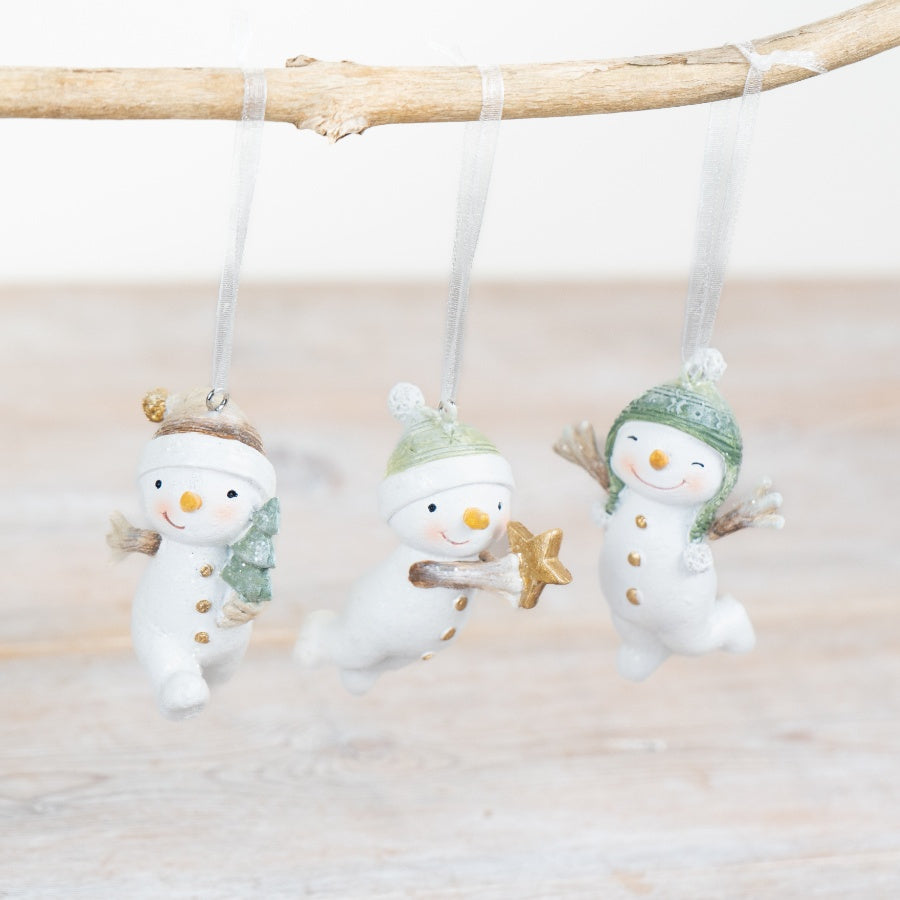 3/a Sage Green Snowmen Hangers