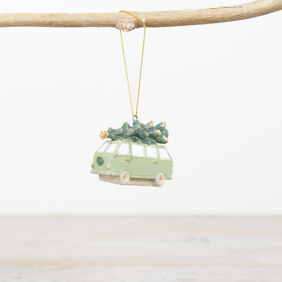 Sage Green Festive Camper Hanger 7cm