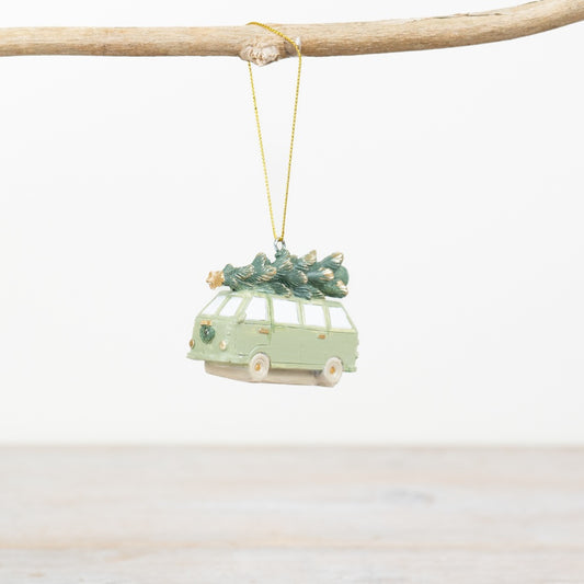 Sage Green Festive Camper Hanger 7cm