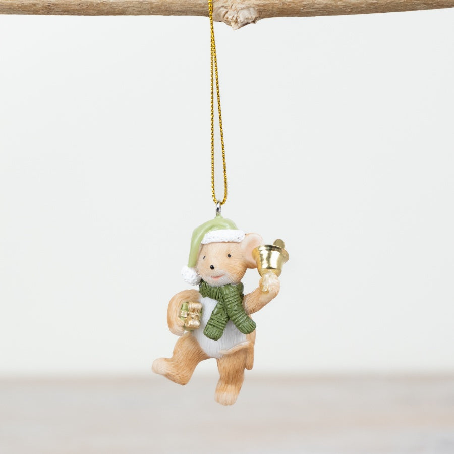 Mouse Holding Bell, 8cm
