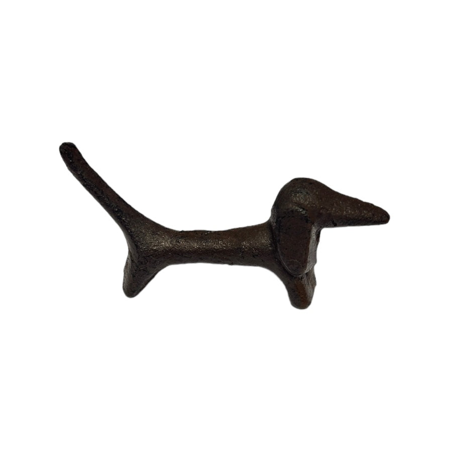 Metal Dog Decoration 8.8cm Sausage Dog Shaped Modern Whimsical Accent