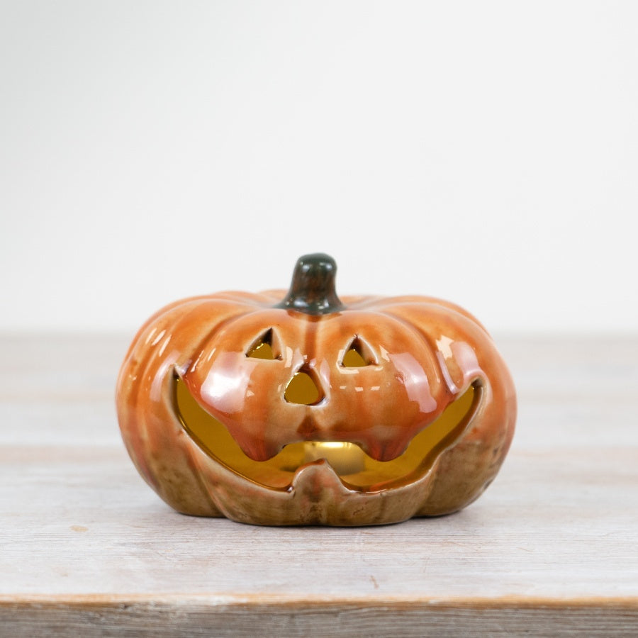 12cm LED Pumpkin Decoration – Glowing Halloween Ornament, Autumn Home Décor