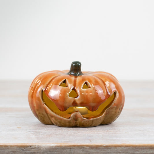 12cm LED Pumpkin Decoration – Glowing Halloween Ornament, Autumn Home Décor