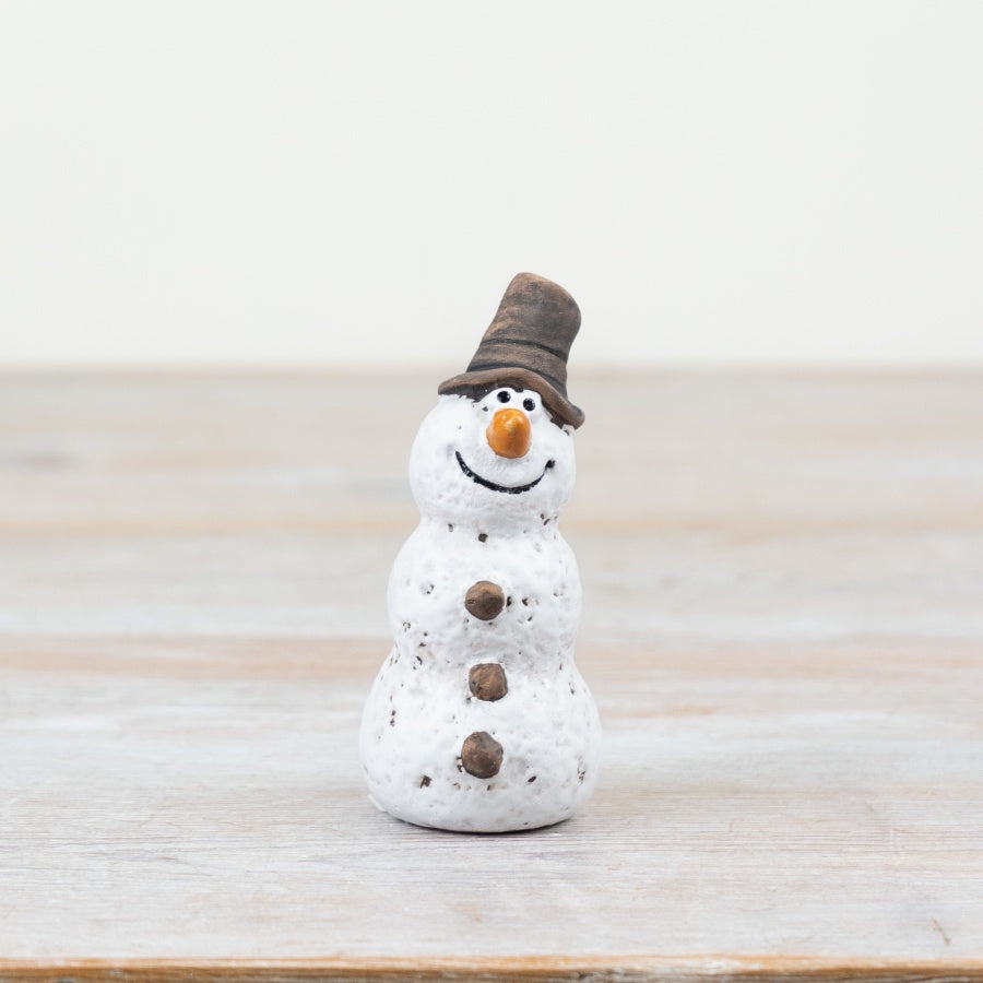 Snowman Ornament – 10cm Hand-Finished Christmas Figurine, Charming Holiday Décor