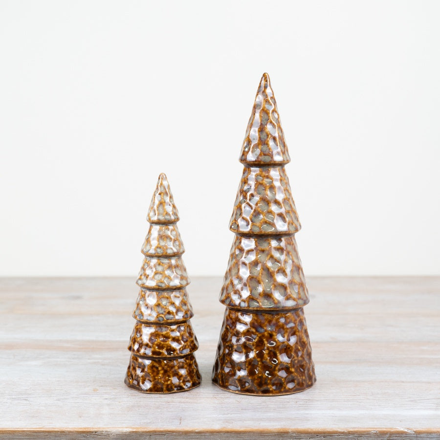 19cm Brown Christmas Tree Ornament – Rustic Holiday Decoration for Festive Displays