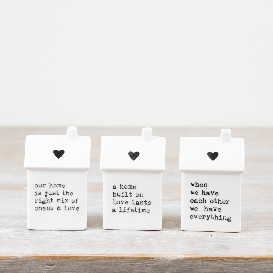 A Home Built on Love House Ornament 9.4cm White Heartfelt Gift Decor