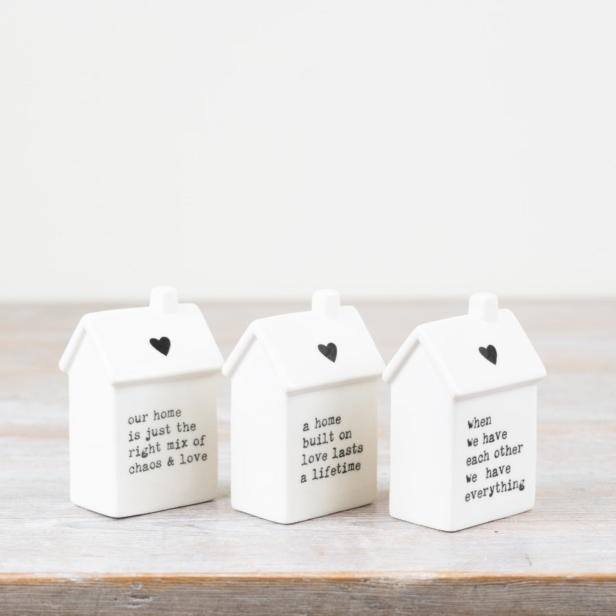 A Home Built on Love House Ornament 9.4cm White Heartfelt Gift Decor