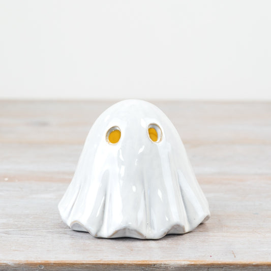 10cm Light Up Ghost Decoration – Battery-Powered Halloween Ornament, Spooky Glow