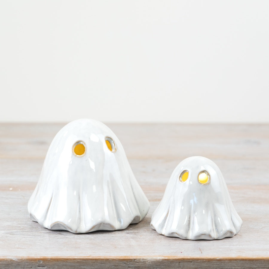 8cm Light Up Ghost Decoration – Battery-Powered Halloween Ornament, Spooky Glow