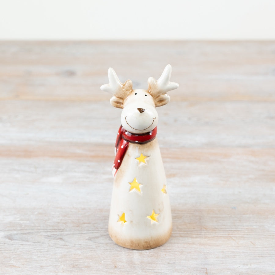 LED Deer Star Ornament – 16cm Light Up Christmas Decoration