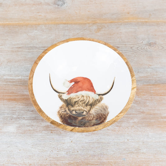 Festive Highland Cow Bowl 18cm