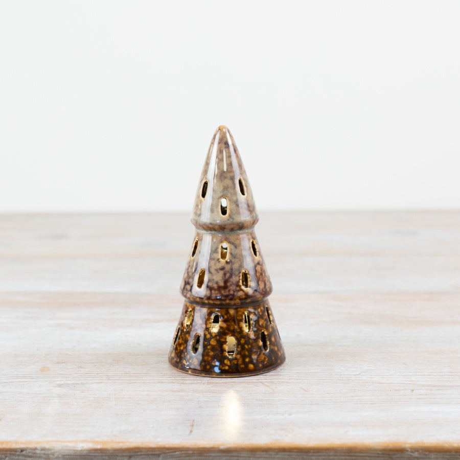 Speckle Brown Tree Deco, 12cm