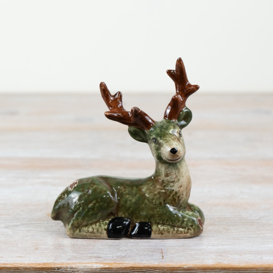 Glazed Deer Ornament, 12cm