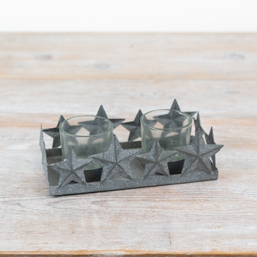 Metal Star T-Light Holder 16.5cm