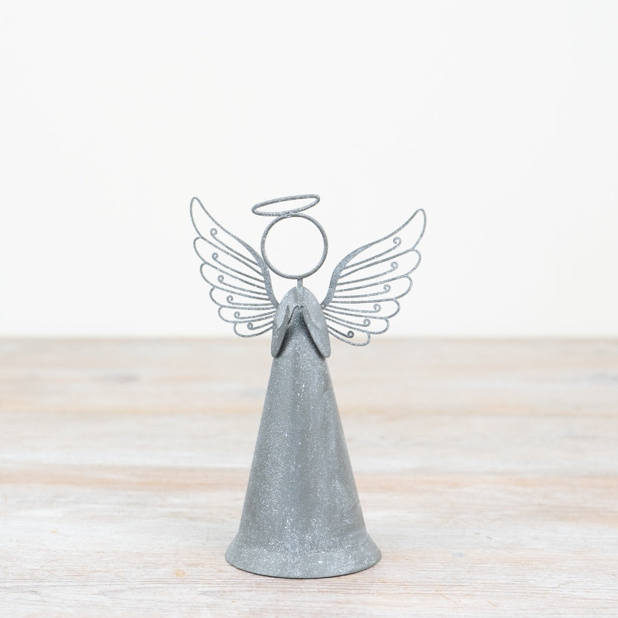 Rustic Metal Angel Ornament – 15.5cm Traditional Christmas Decoration, Festive Home Décor